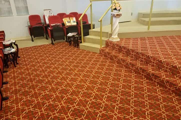 cleaning carpets in church
